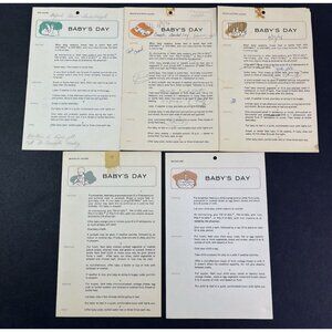 1970's 6 Infant Baby Care Cards US Mead Johnson Co Vtg Ephemera